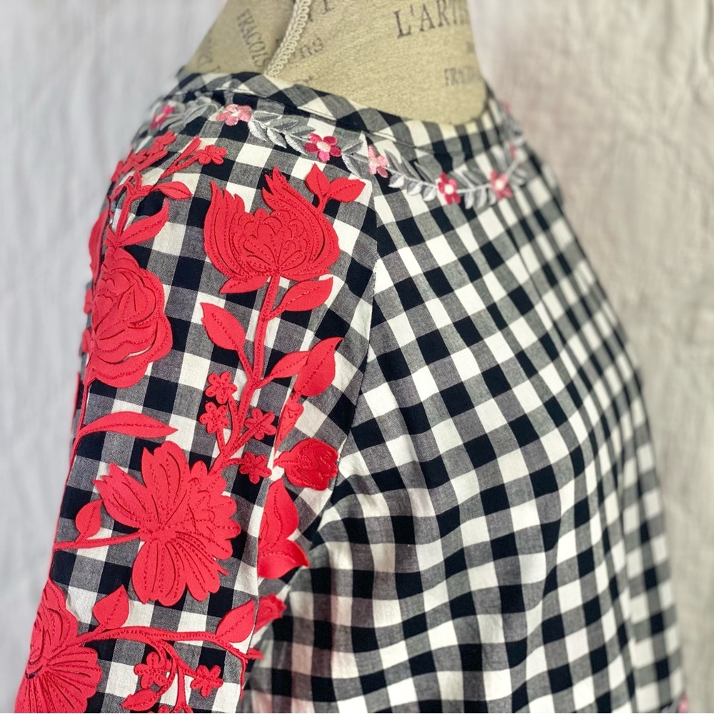 Anthropologie Pankaj & Nidhi Blouse Floral Embroidered - Picture 8 of 11